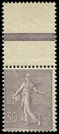 ** EMISSIONS DU XXème SIECLE 133   Semeuse Lignée, 30c. Violet, Bdf, TB - Unused Stamps