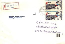 Slovakia R-letter Sered 1993 With Czechoslovak Stamps ... AI280 - Brieven En Documenten