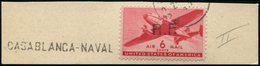 POSTE NAVALE MILITAIRE Poste Navale 5 : 6c. Rouge, Surch. CASABLANCA T II, Oblitéré Sur Fragt, TB - Military Airmail