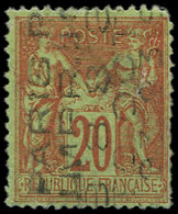 (*) PREOBLITERES 18  Sage, 20c. Brique Sur Vert, Défx Comme Souvent, TB - 1893-1947