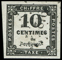 TAXE 2A  10c. Noir, Typo, T II, Obl. PC Du GC, TB - 1859-1959 Oblitérés