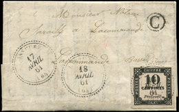 Let TAXE 2   10c. Noir Typo, T I, Obl. Càd T22 LASSEUBE 18/4/61 S. LAC, Répété à Côté 17 Et 18/4 + Boite C De La Trinité - 1859-1959 Oblitérés