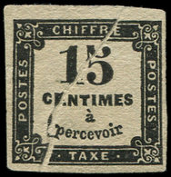 (*) TAXE 3   15c. Noir Typo, T I, PLI ACCORDEON, TB. C - 1859-1959 Oblitérés