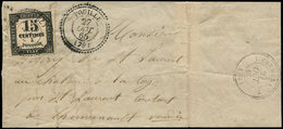 Let TAXE 3B  15c. Noir Typo T II, Obl. à L'arrivée Càd T22 L'HERMENAUT 27/10/65 Bureau De Distribution, S. LAC, à Côté C - 1859-1959 Oblitérés