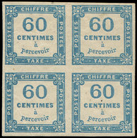 * TAXE 9   60c. Bleu, BLOC De 4, 2 Ex. ** Dont Un Froissure, Aspect TB. C - 1859-1959 Used