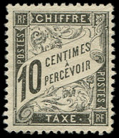 * TAXE 15  10c. Noir, Bon Centrage, Infime Ch., TTB - 1859-1959 Oblitérés