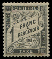 * TAXE 22   1f. Noir, Bien Centré, TB. S - 1859-1959 Oblitérés