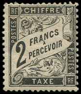 * TAXE 23   2f. Noir, Légère Froissure De Gomme, Sinon TB. Br - 1859-1959 Oblitérés
