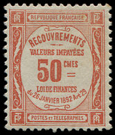 * TAXE 47  50c. Rouge, Infime Ch., TB - 1859-1959 Oblitérés
