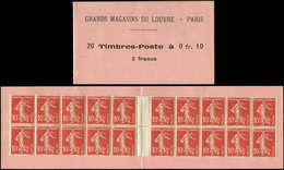 CARNETS (N°Cérès Jusqu'en1964) Carnet Monnaie N°138, 10c. Rouge, 20 Ex., GRANDS MAGASINS Du LOUVRE, RR Et TB - Autres & Non Classés