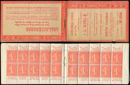 CARNETS (N°Cérès Jusqu'en1964) 114  Semeuse Lignée, 50c. Rouge, N°199B, T IIB, S. 150-N, L'AIGLE Avec Déf., Sinon TB - Autres & Non Classés