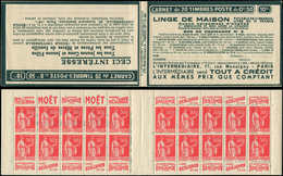 CARNETS (N°Cérès Jusqu'en1964) 174  Paix, 50c. Rouge, N°283, T I, S. 267-E, LINGE De MAISON, Luxe - Autres & Non Classés