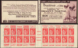 CARNETS (N°Cérès Jusqu'en1964) 202  Paix, 50c. Rouge, N°283A, T IIA, S. 346, N°96889 Du 12/2/35, DRAGEES MARTIAL, Très I - Sonstige & Ohne Zuordnung