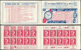 CARNETS (N°Cérès Jusqu'en1964) 310  Muller, 15f. Rose, N°1011, S. 6-56, HORLOGERIE DU DOUBS, Daté 12/6/56, N°15593, TB - Sonstige & Ohne Zuordnung