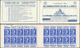 CARNETS (N°Cérès Jusqu'en1964) 358  Muller, 20f. Bleu, N°1011BB, T II, S. 8-57, ASSURANCES VIE, N°42038, Daté 5/7/57, TB - Sonstige & Ohne Zuordnung