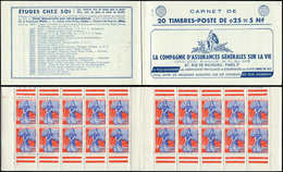 CARNETS (N°Cérès Jusqu'en1964) 364  Marianne à La Nef, 0,25 Bleu Et Rouge, N°1234, T I, S. 2-60, ASSURANCES VIE, TB - Sonstige & Ohne Zuordnung