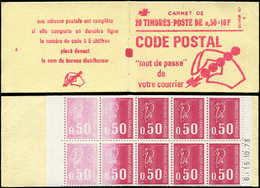 CARNETS (N°Cérès Jusqu'en1964) 1664-C5    Béquet, 0,50 Rouge, Impression DETRUITE Allant à Normale Sur 6 Ex., Daté 15/10 - Sonstige & Ohne Zuordnung