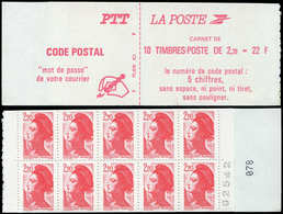 CARNETS (N°Cérès Jusqu'en1964) 2427-C1    Liberté, 2,20 Rouge, Carnet Ouvert, Papier Vergé, TB - Sonstige & Ohne Zuordnung