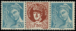 ** TIMBRES DE LIBERATION MARSEILLE 4 : 50c. Turquoise, Triptyque De Gaulle, TB, Signé Mayer - Libération