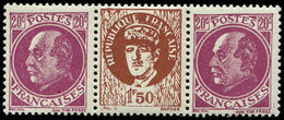 ** TIMBRES DE LIBERATION MARSEILLE 5 : 20c. Lilas-rose, Triptyque De Gaulle, TB, Signé Mayer - Liberation