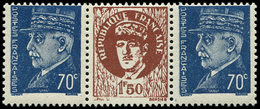 ** TIMBRES DE LIBERATION MARSEILLE 11 : 70c. Bleu, Triptyque De Gaulle, TB, Signé Mayer - Libération