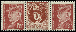 ** TIMBRES DE LIBERATION MARSEILLE 15 : 1f20 Brun-rouge, Triptyque De Gaulle, TB, Signé Mayer - Libération