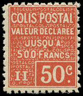 ** COLIS POSTAUX 55   50c. Rouge, Un Grain Dans Le Papier, TB - Autres & Non Classés