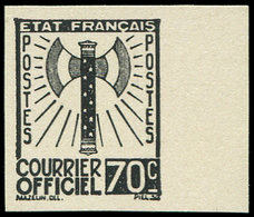 (*) Spécialités Diverses SERVICE 5 : 70c. Noir, NON DENTELE Sur Bristol, Bdf, Qqs Pièces Connues, TTB. C - Mint/Hinged