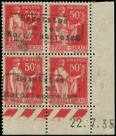 (*) Spécialités Diverses GUERRE DUNKERQUE 3 : Paix, 50c. Rouge, Dunkerque, BLOC De 4 CD 22/7/35, TB. S - Guerre (timbres De)