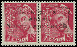 ** Spécialités Diverses GUERRE COUDEKERQUE Poste N°406 : 5c. Rose, PAIRE, TB - War Stamps