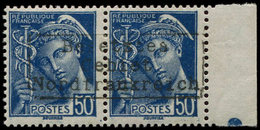 * Spécialités Diverses GUERRE COUDEKERQUE 7 : 50c. Bleu, Mercure, PAIRE Bdf, TB. Br - War Stamps