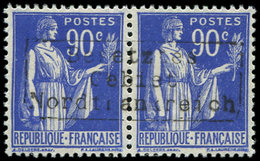 ** Spécialités Diverses GUERRE COUDEKERQUE Poste N°368 : 90c. Outremer, PAIRE, TB - Guerre (timbres De)