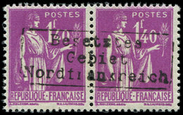 ** Spécialités Diverses GUERRE COUDEKERQUE Poste N°371 : 1f40 Lilas, PAIRE, TB - Guerre (timbres De)