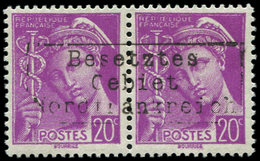 ** Spécialités Diverses GUERRE COUDEKERQUE Poste N°410 : 20c. Lilas, PAIRE, TB - Guerre (timbres De)