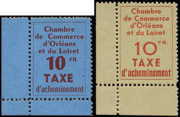 ** Spécialités Diverses TIMBRES DE GREVE, ORLEANS 2/3 : 10f. Bleu Et 10f. Jaune, Cdf, TB - Other & Unclassified