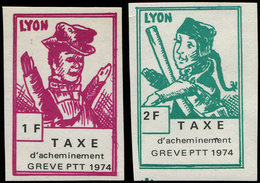 ** Spécialités Diverses TIMBRES DE GREVE, LYON : 1f. Lilas Rose Et 2f. Vert, Cérès N°16/17, TB - Autres & Non Classés