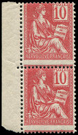 ** VARIETES 112   Mouchon, 10c. Rose, PIQUAGE Légèrement A CHEVAL, PAIRE Bdf, TB. C - Neufs