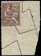 * VARIETES 113   Mouchon, 20c. Brun-lilas, Cdf Avec Variété De PIQUAGE, TB - Unused Stamps