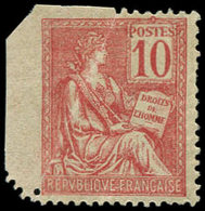 * VARIETES 116   Mouchon, 10c. Rouge, Variété De PIQUAGE, Ch. Un Peu Forte, TB - Neufs