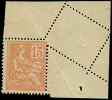 ** VARIETES 117   Mouchon, 15c. Orange, Cdf, Piquage OBLIQUE, TB - Ungebraucht