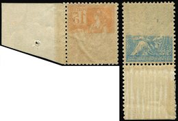 ** VARIETES 117 Et 118, 15c. Et 25c., Les 2 Bdf Et RECTO-VERSO PARTIEL, TTB - Unused Stamps