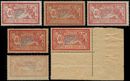 VARIETES 119   Merson, 40c. Rouge Et Bleu, 6 Ex. */** Dont 5 Avec Variétés, TB - Unused Stamps