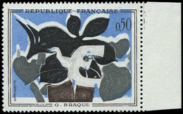 ** VARIETES 1319   G. Braque, Fond Bleu TRES DECALE, Bdf, TB - Neufs