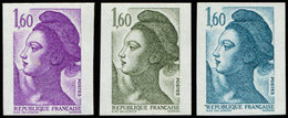 ** ESSAIS DE COULEURS NON DENTELES 2187   Liberté, 1,60, 3 ESSAIS De COULEUR Différents, TB - Autres & Non Classés