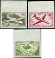 ** ESSAIS DE COULEURS NON DENTELES PA 35/37 : Avions Et Hélicoptère, 3 ESSAIS De COULEUR NON DENTELES Bdf, TB - Autres & Non Classés