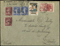 Let LETTRES DU XXe SIECLE N°231 + 189 (2) + 279 (2) Obl. Paris 18/2/22 Sur Env. Pour La SUISSE, TB - Lettres & Documents