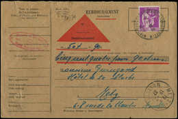 Let LETTRES DU XXe SIECLE N°281 Obl. Strasbourg 19/2/37 Sur Carte De Remboursement D'Alsace-Lorraine, TB - Lettres & Documents