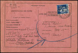 Let LETTRES DU XXe SIECLE N°288 Obl. 27/11/35 S. Avis De Réception De LRec Pour L'AUTRICHE, TB - Briefe U. Dokumente