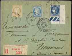 Let LETTRES DU XXe SIECLE N°372 + 59 + 60 Obl. Paris-22 Sur Env. Rec. 5/38, Usage Très Tardif De Ces 2 Timbres, TB - Lettres & Documents