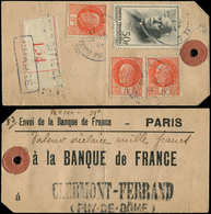 Let LETTRES DU XXe SIECLE N°525 + 521 (3) Obl. Càd Bureau Du Courrier Officiel 19/5/44 Sur Etiquette De Colis En Valeur  - Briefe U. Dokumente